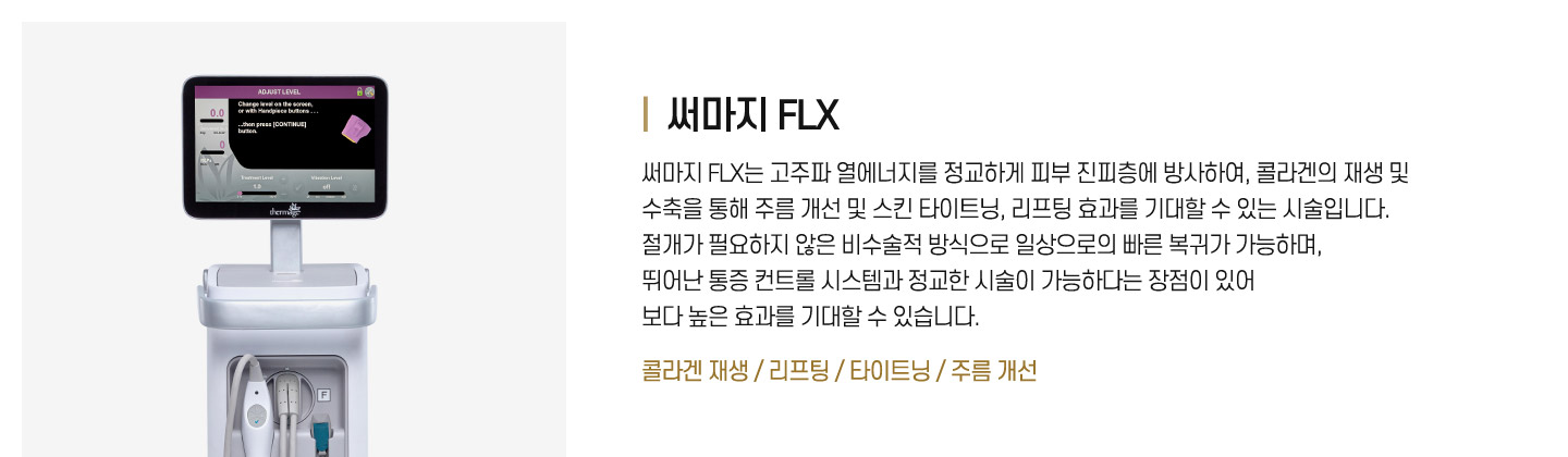 써마지 FLX : 콜라겐 재생/리프팅/타이트닝/주름 개선