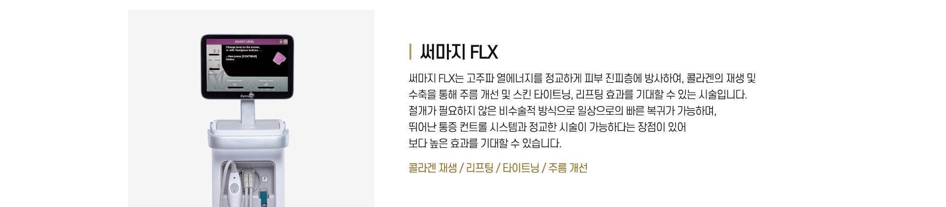 써마지 FLX : 콜라겐 재생/리프팅/타이트닝/주름 개선